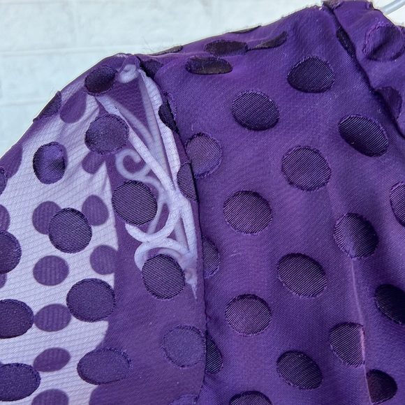 Talbots festive purple blouse Sz m - Picture 3 of 6